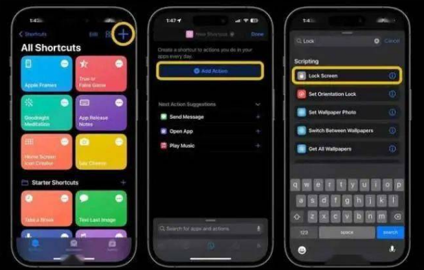 雅江苹果14锁屏维修店分享iPhone14升级iOS16.4后如何创建锁屏快捷方式 